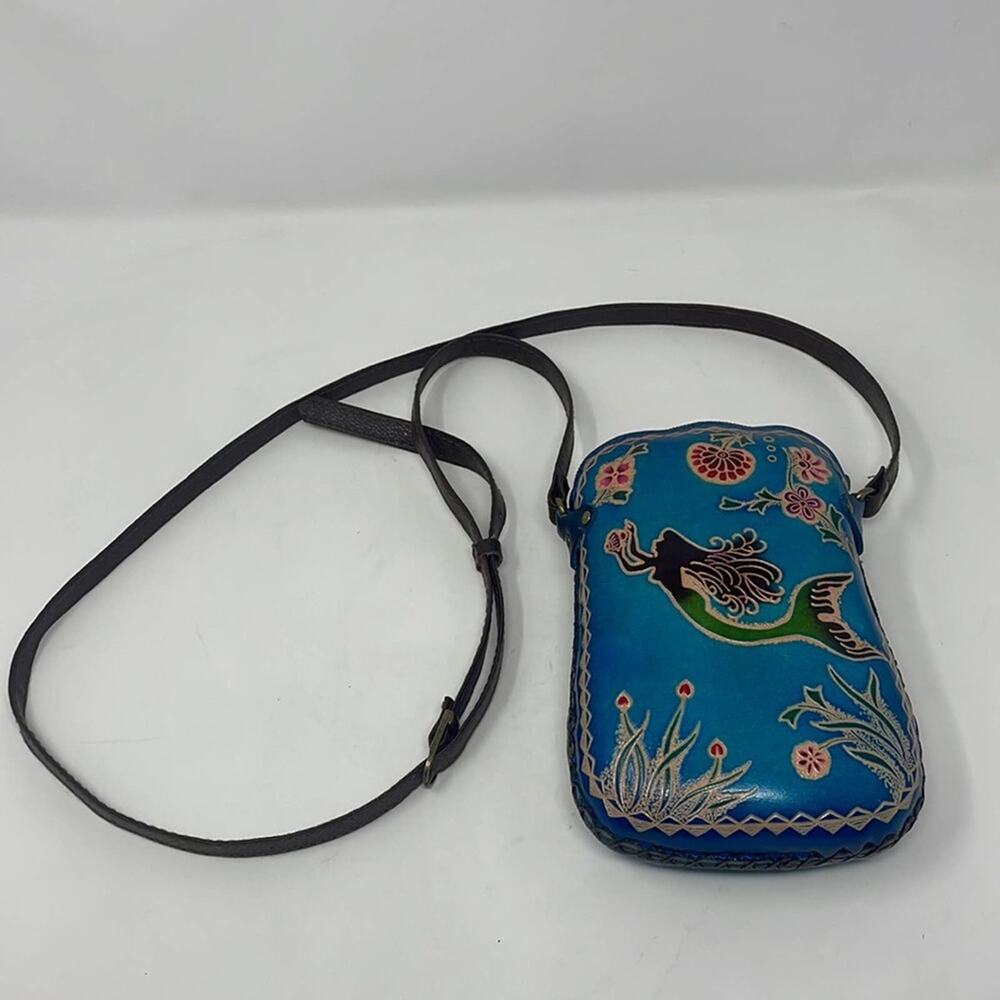 NWOT Handtooled leather mermaid crossbody
